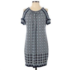MAX STUDIO WOMEN'S COLD SHOULDER BOHO PRINT DRESS -SZ S